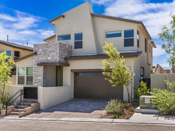 12123 Glentana View St — front exterior of the 2023 Redpoint home in Summerlin
