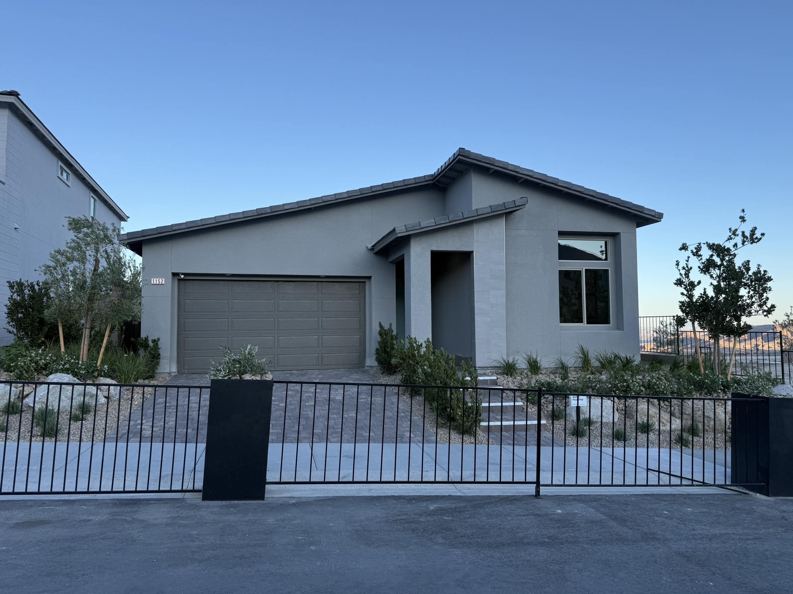 Single-story KB Home model in the Enclaves at Cloudbreak Ridge, Summerlin West, with desert mountain views