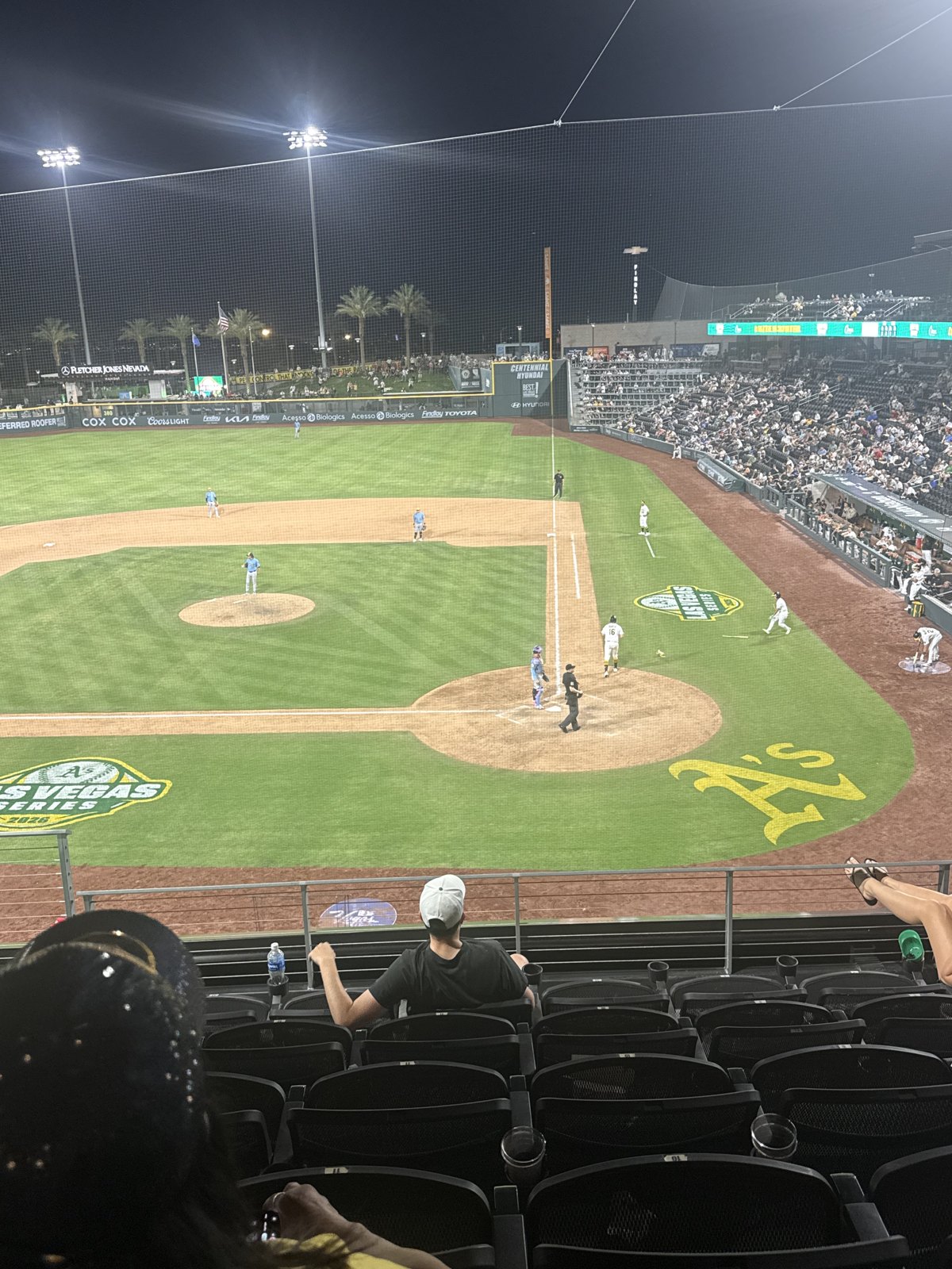 Elevated Club Level view of the field at Las Vegas Ballpark in Summerlin, Las Vegas