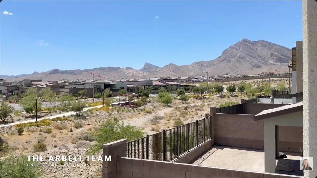 Balcony view over Redpoint Summerlin West toward Red Rock Mountains