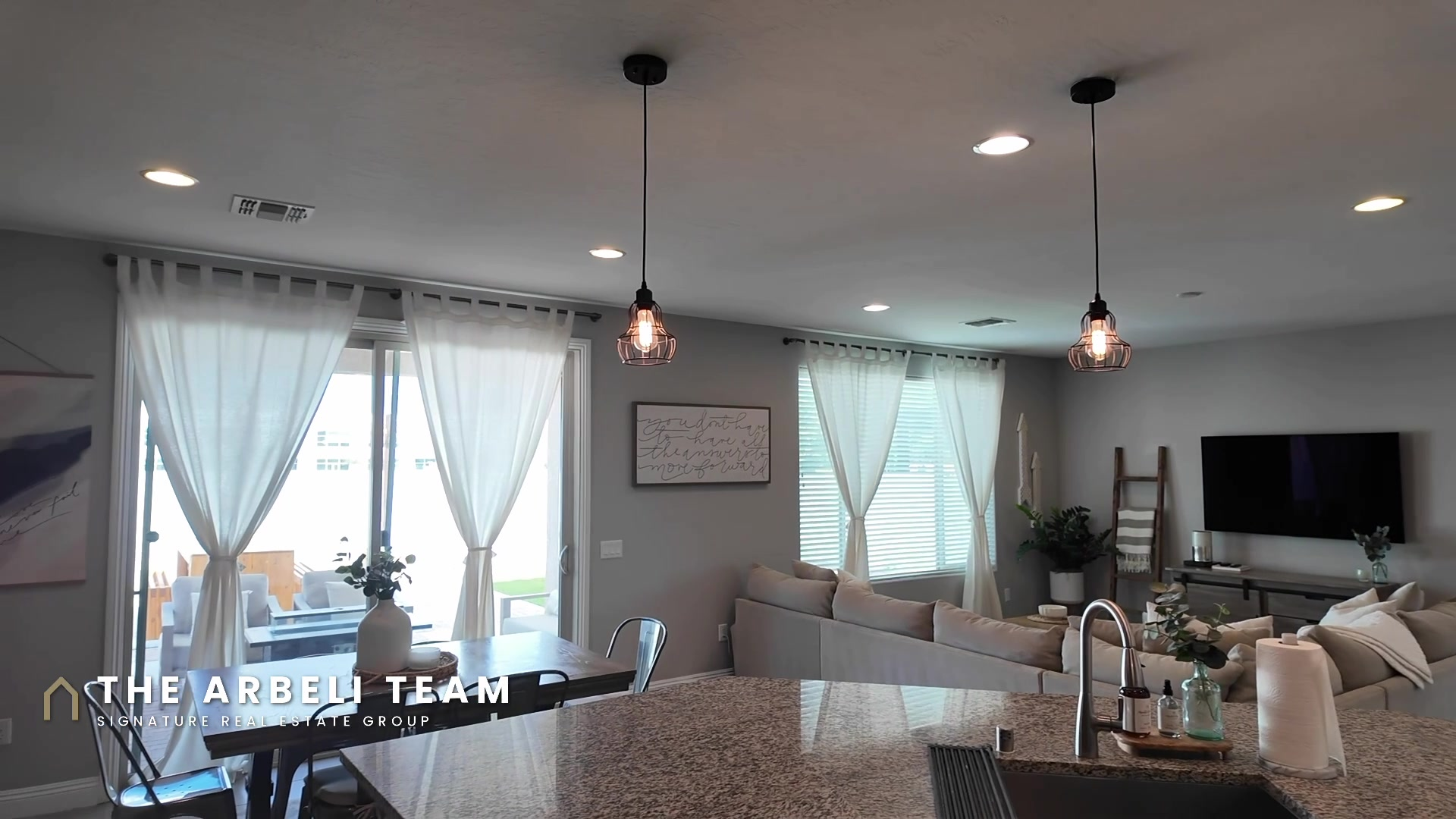 Open great room on the main level of 7204 Site Street