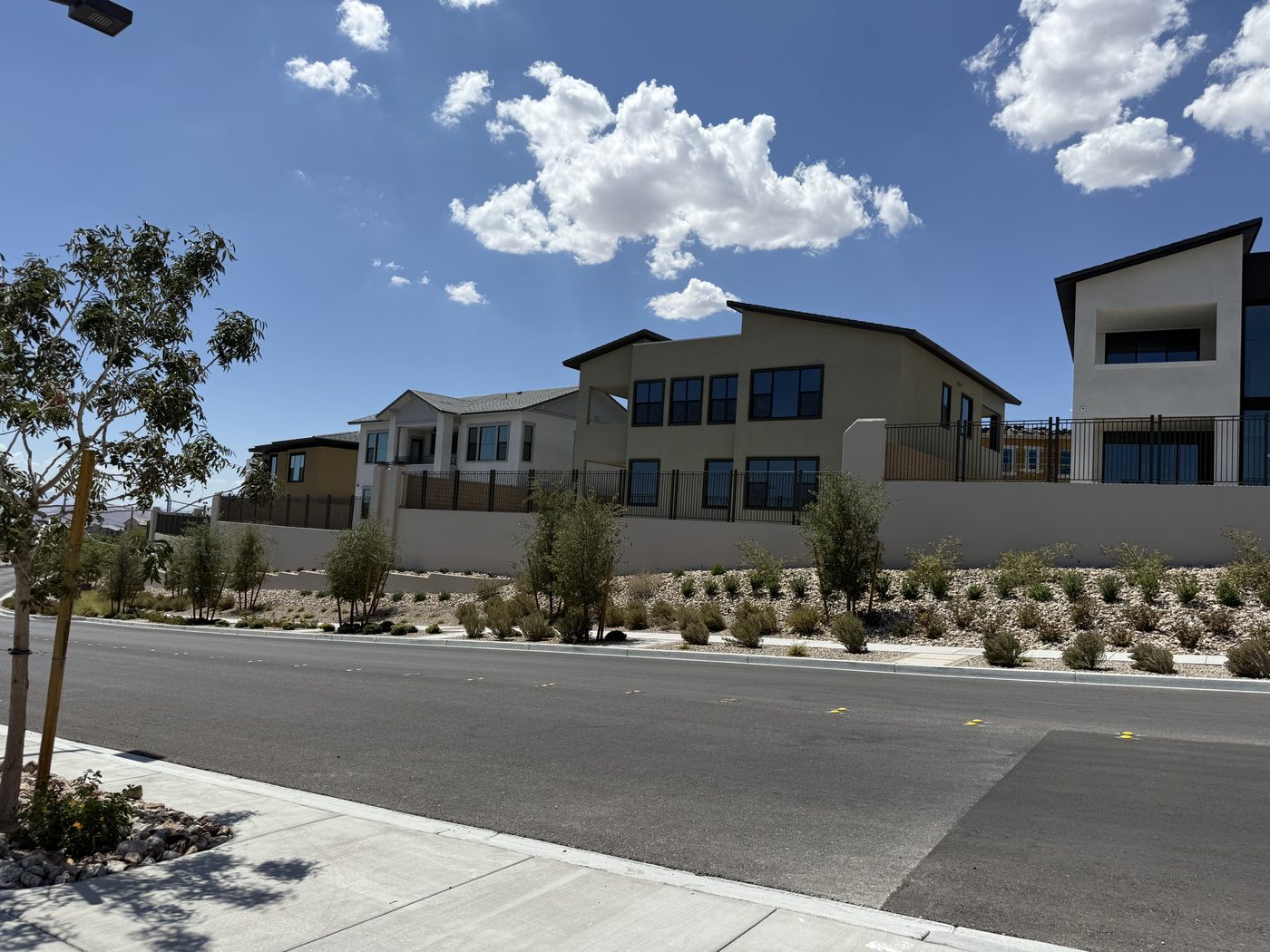 Two story SHAWOOD homes on Natural Harmony Street in Arcadia, seen from Grand Park in Summerlin West, Las Vegas, Nevada