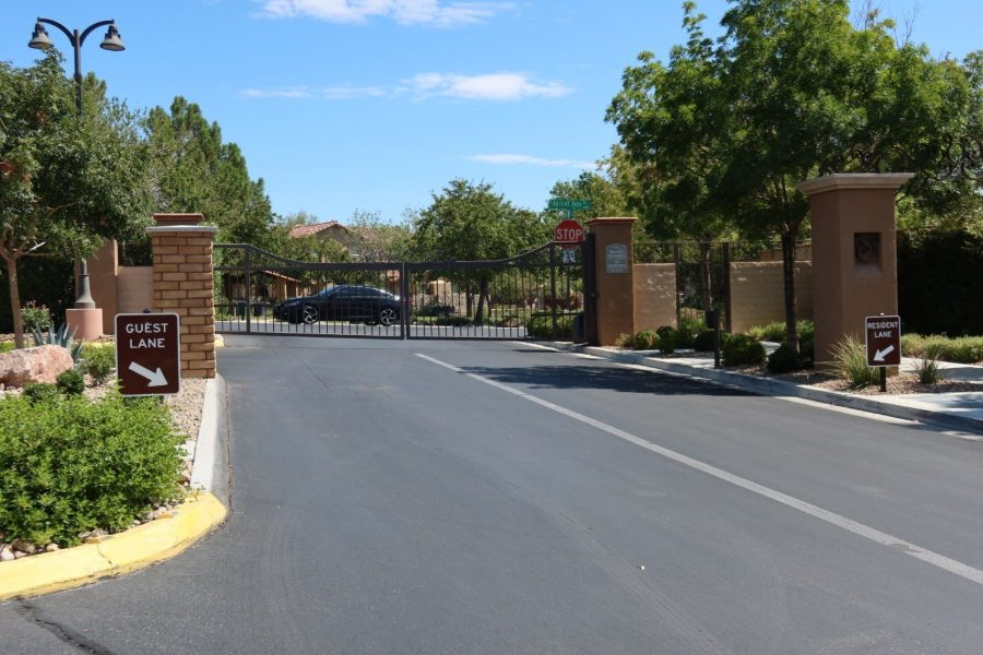 The guard gate and guest lane at Barcelona in The Paseos, Summerlin