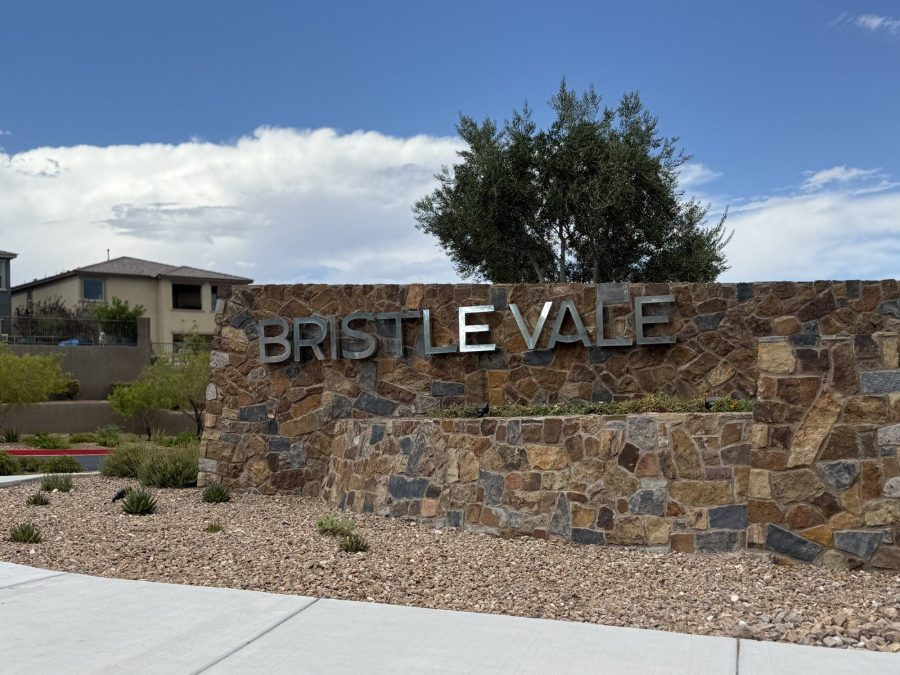 The Bristle Vale entrance monument in Stonebridge, Summerlin