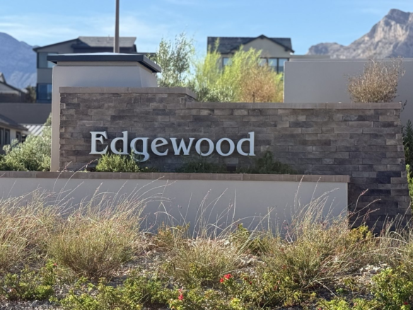 Entrance monument at Edgewood in the Grand Park village of Summerlin West, Las Vegas, Nevada 89138