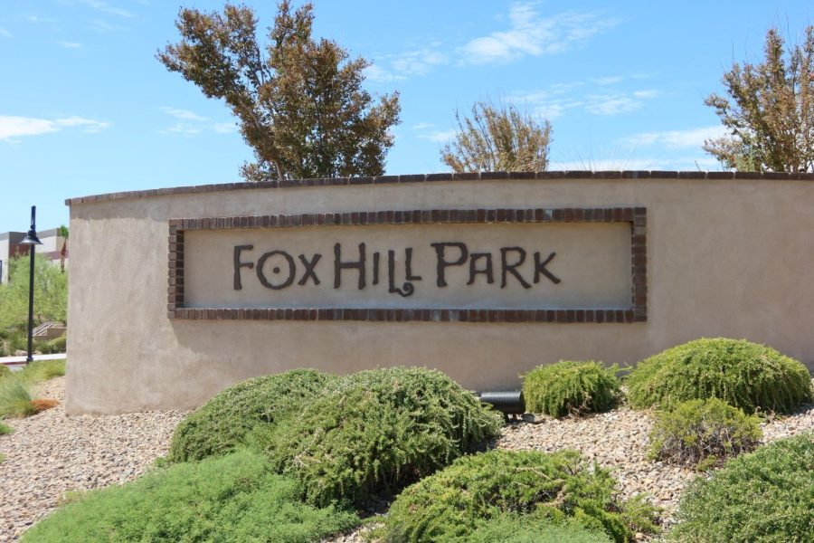The Fox Hill Park entrance sign in The Paseos, Summerlin