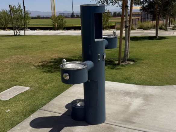 Drinking fountain and water bottle filling station at Grand Park in Summerlin West, Las Vegas, Nevada
