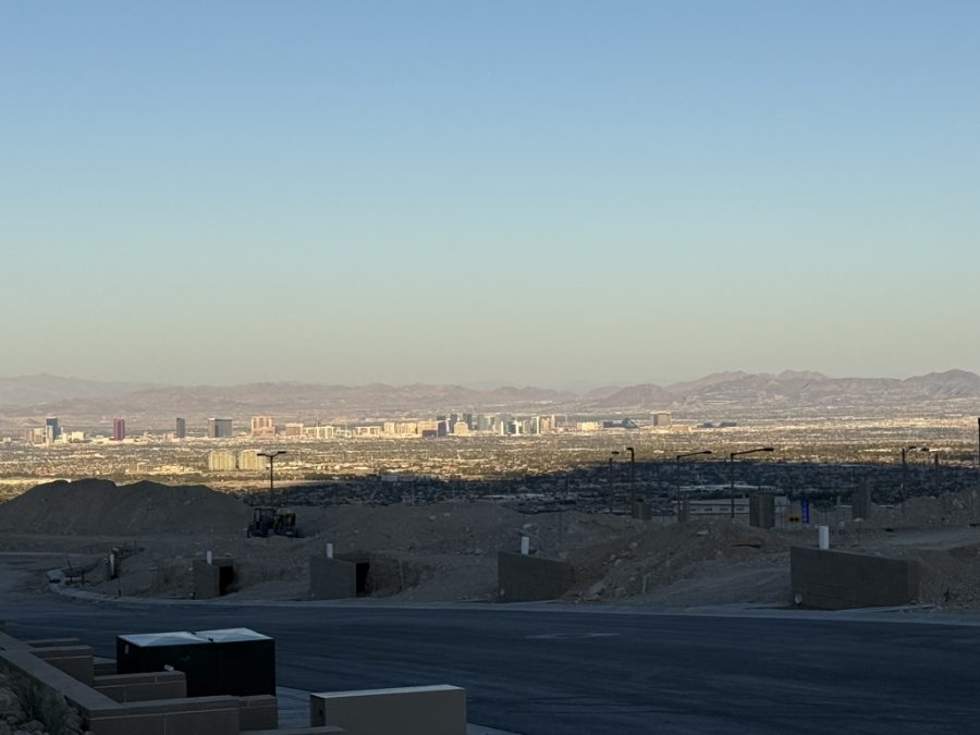 View of the Las Vegas Strip skyline from the elevation at La Madre Peaks in Summerlin West