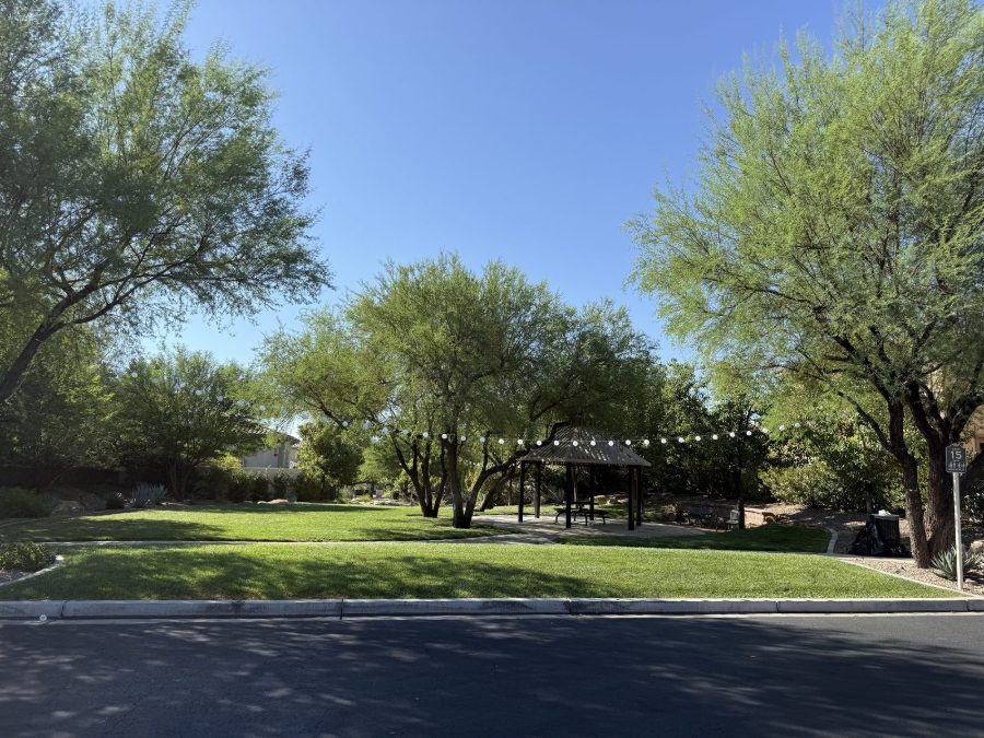 The Las Lomas community green and gazebo in The Paseos, Summerlin, Nevada