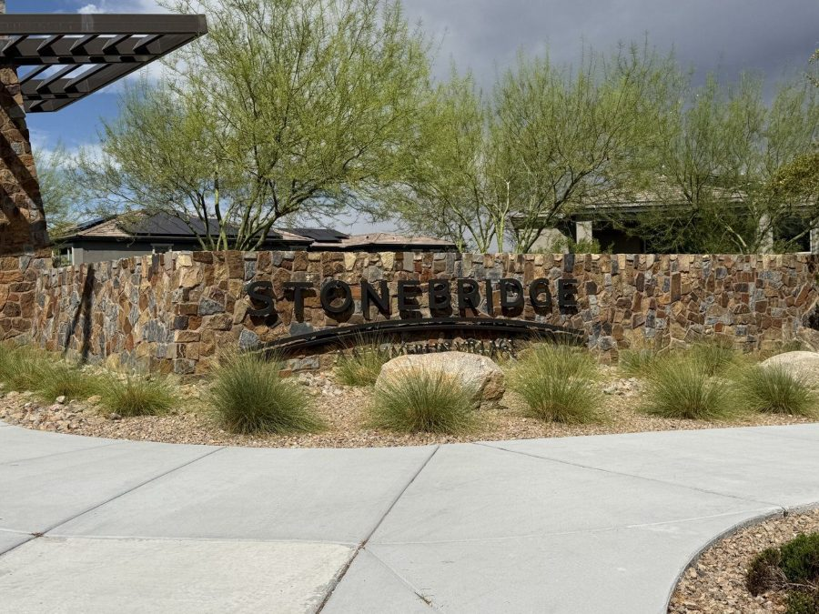 The Stonebridge village entrance monument in Summerlin, Las Vegas, Nevada