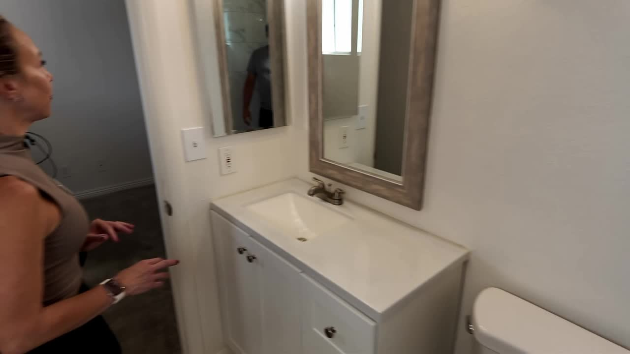Rebuilt primary bathroom vanity at 4274 Rollingstone Drive, a fully refreshed Las Vegas townhome under $250K